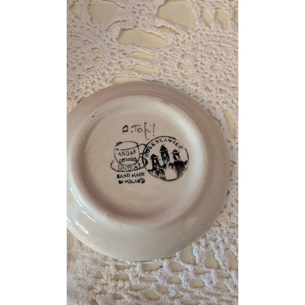 Ceramika Boleslawiec Polish Pottery Christmas Tree Luminary Unikat Signed 6